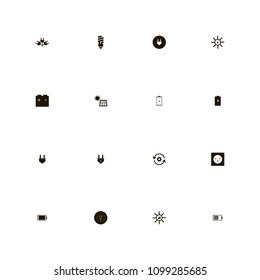 Energy icons set. update, full battery, charge and electricity