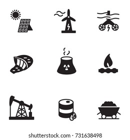 Energy icons set. Vector. 