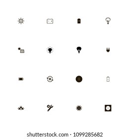 Energy icons set. wrench, eco energy, battery and solar energy
