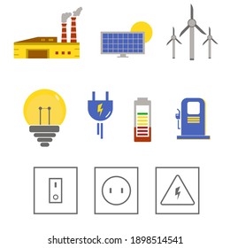 Energy icons vector illustration set