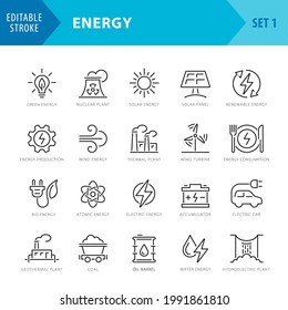 Energy Icons - Vector Line Series