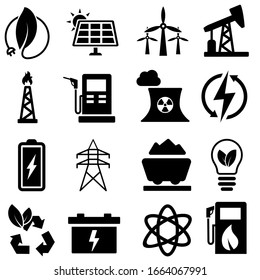 Energy icons vector set. power illustration sign collection. electrical symbol.