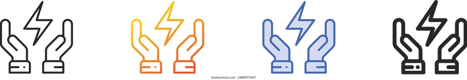 energy icon.Thin Linear, Gradient, Blue Stroke and bold Style Design Isolated On White Background