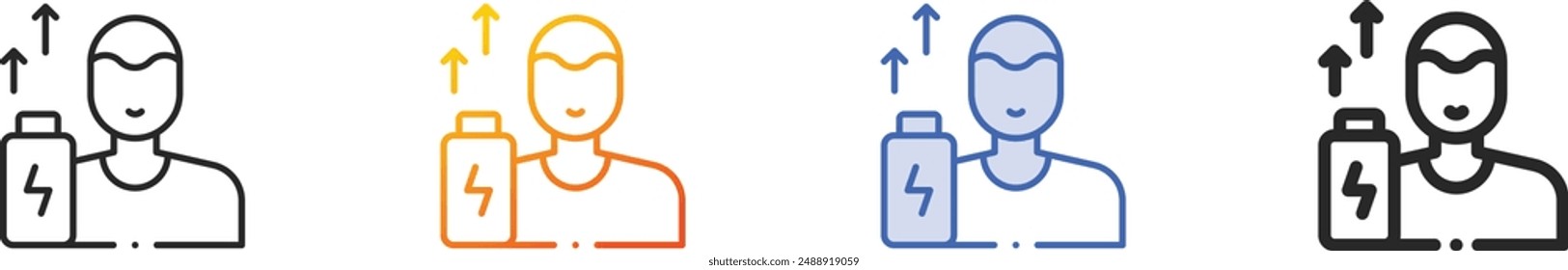 energy icon.Thin Linear, Gradient, Blue Stroke and bold Style Design Isolated On White Background