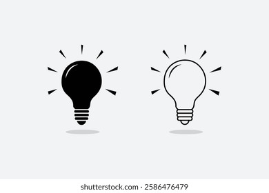 Energy and idea symbol isolated, Lit Electric Light bulb illustration Isolated On White Background