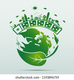 Energy ideas save the world concept Power plug green ecology 