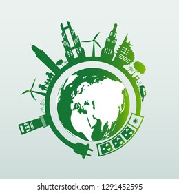 Energy ideas save the world concept Power plug green ecology 