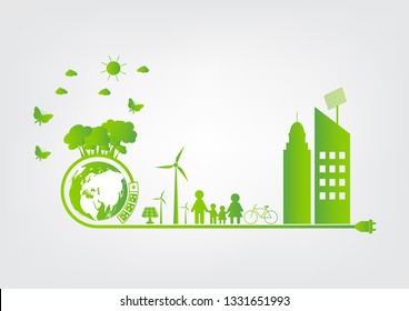 Energy ideas save the world concept Power plug green ecology 