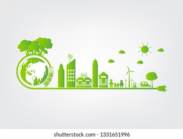 Energy ideas save the world concept Power plug green ecology 