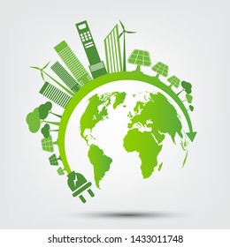 Energy ideas save the world concept Power plug green ecology 