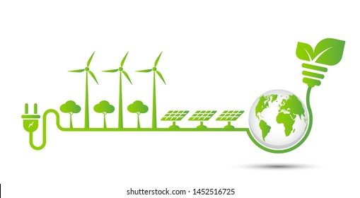 Energy ideas save the world concept Power plug green ecology 