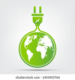 Energy ideas save the world concept Power plug green ecology 