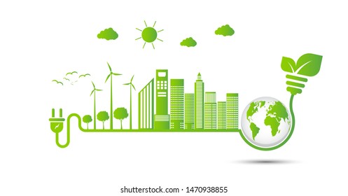 Energy ideas save the world concept Power plug green ecology 