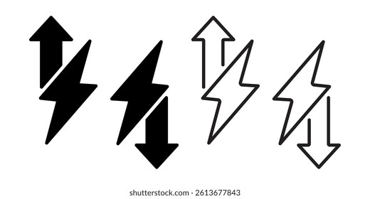Energy increase flash arrow icon
