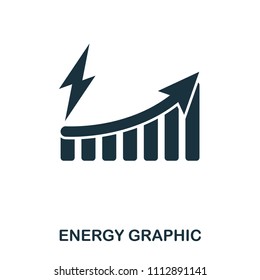 Energy Increase Graphic icon. Mobile apps, printing and more usage. Simple element sing. Monochrome Energy Increase Graphic icon illustration.