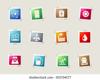 Energy and Industry card icons for web