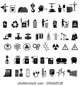 energy and industry icons set