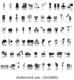 energy and industry icons set