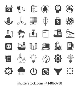 energy industry icons set