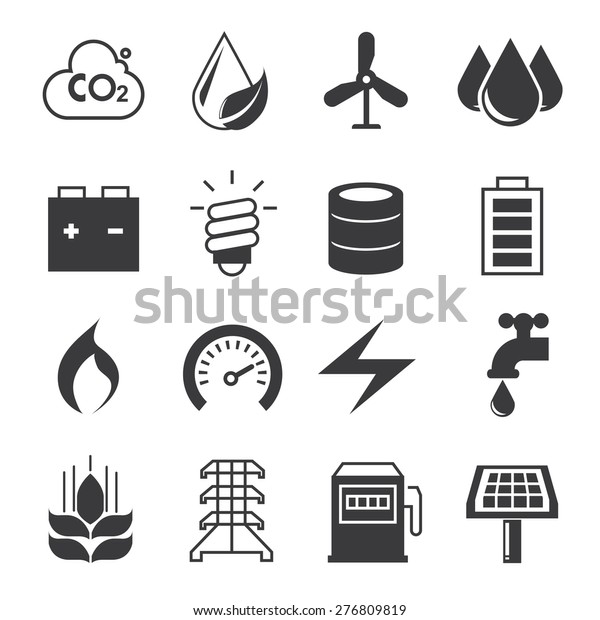 Energy Industry Icons Set Stock Vector (Royalty Free) 276809819 ...