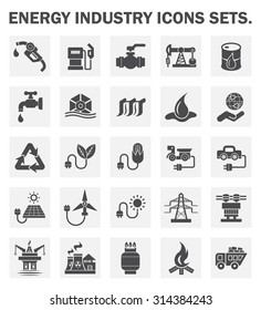 Energy industry icons sets.