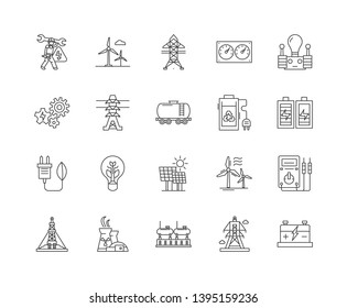 Energy industry line icons, signs, vector set, outline illustration concept  - Shutterstock ID 1395159236