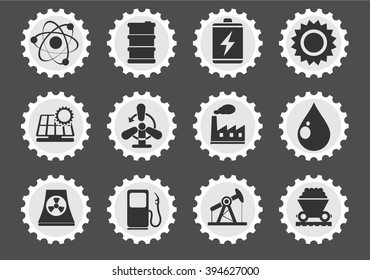 Energy and Industry  simply symbols for web and user interface