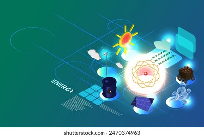 energy industry , Energy Various forms of power use, wind energy, electric generators, gasoline for traveling. Solar power for use in homes Coal produces fuel.