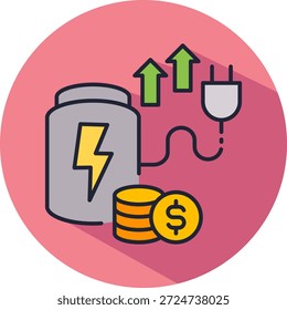 Icono de inflación de energía Ilustración vectorial isométrica