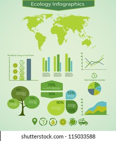 Energy info graphics design elements