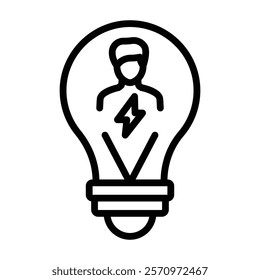 Energy Initiative Outline bold Vector Icon which can be easily modified or Edited   