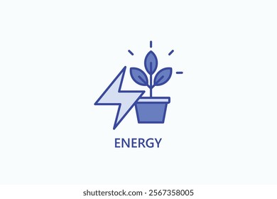 Energy isolated vector, icon or logo sign symbol illustration