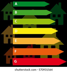 Energy label on black background. Vector illustration.
