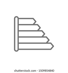 Energy label for refrigerator, energy efficiency classes line icon.