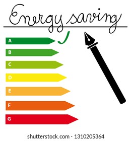 Energy labels on white background. Vector illustration.