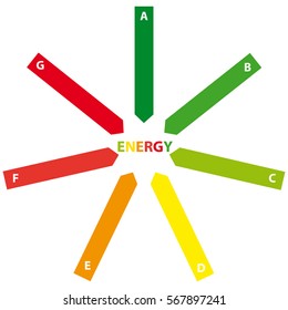 Energy labels on white background. Vector illustration.