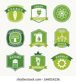 energy labels over green background vector illustration 