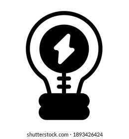 energy lamp icon logo or illustration with solid stroke style vector design. perfect use for web, mobile app, pattern, design etc.