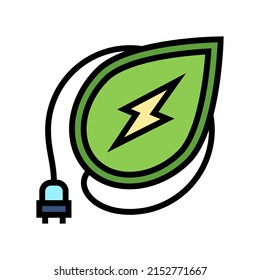 vector de icono de color de hoja de energía. signo de hoja de energía. ilustración de símbolo aislado