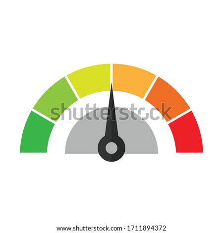 Energy level meter dial. isolated on white background. vector illustration modern flat design. Speed gauge or oil needle symbol. Test internet speed sign.