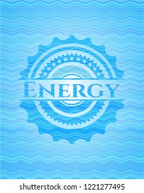 Energy light blue water emblem.