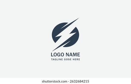  energy lightning bolt circles logo design 
