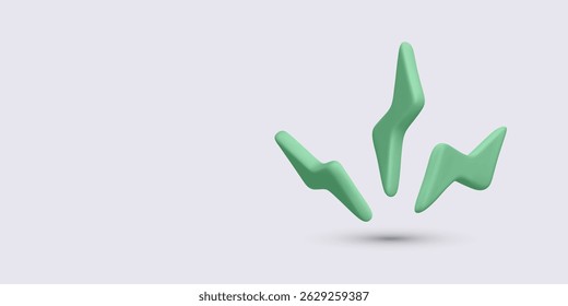 Energy Lightning Bolt Icon in Minimal Green Style, Representing Power, Electricity, Charge or Renewable Energy. Clean 3D Symbol for Tech and Eco Concepts. Vector Illustration - Powered by Shutterstock - Get 15% off with code: PIKWIZARD15