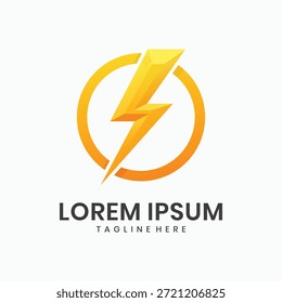 Diseño del logotipo del rayo de la energía