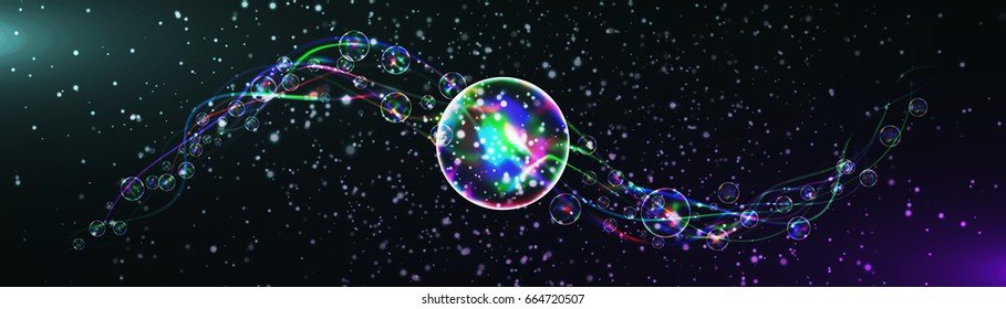 Energy lightning with explosion and many shine particles. eps10. 