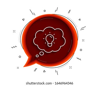 Energy line icon. Chat bubble with shadow. Lightbulb sign. Electric power symbol. Thin line energy icon. Vector