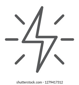 Energy line icon, electric and power, lightning sign, vector graphics, a linear pattern on a white background, eps 10.