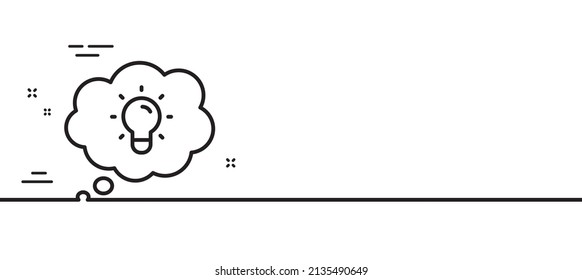 Energy line icon. Lightbulb sign. Electric power symbol. Minimal line illustration background. Energy line icon pattern banner. White web template concept. Vector