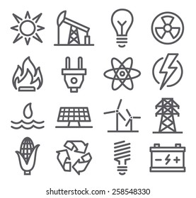 Energy line icons