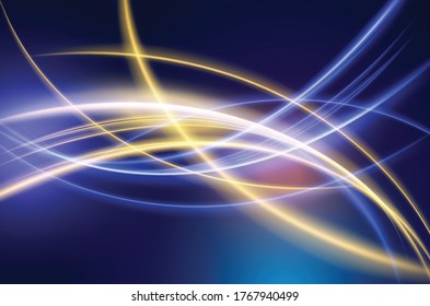Energy lines, glowing waves in the dark, abstract background. business or technology presentation design template, brochure or flyer pattern, or geometric web banner